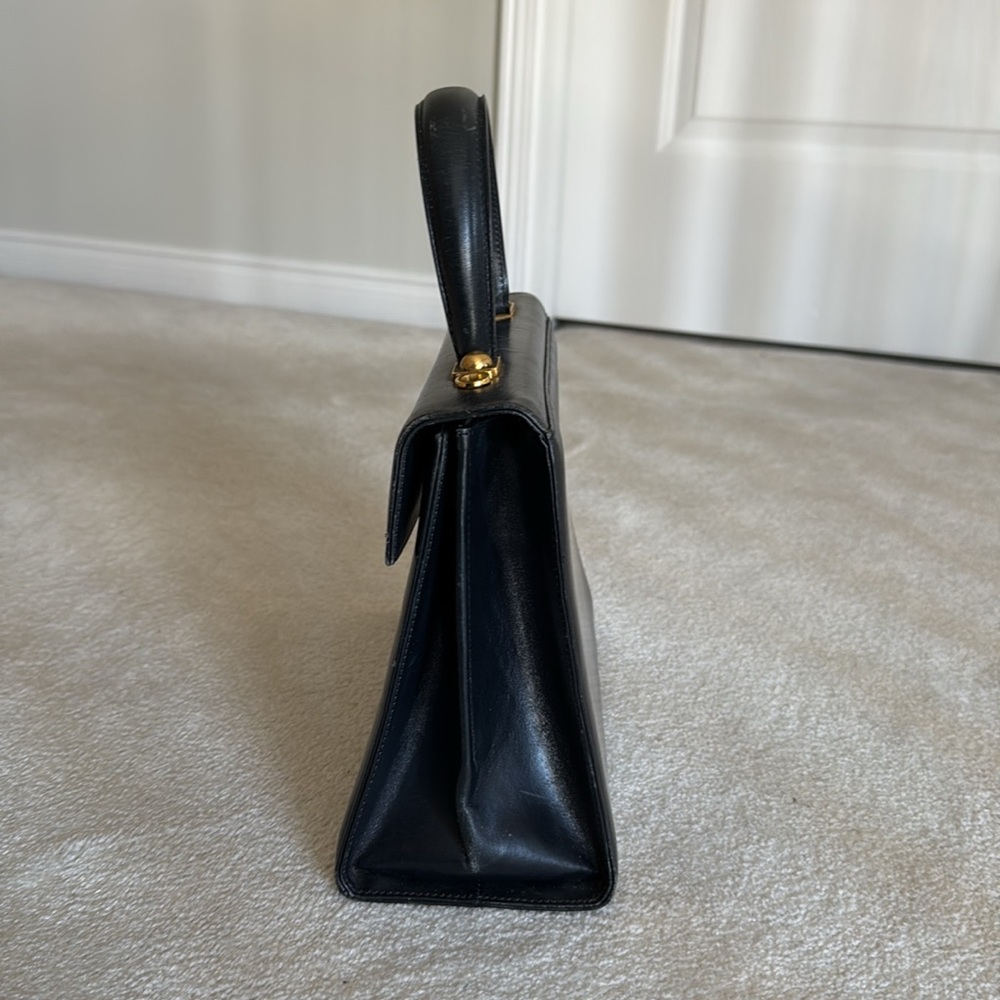 Midnight navy Ferragamo vintage top handle smooth calfskin bag - Picture 6 of 16